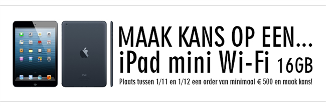 Plaats een order in November en win een iPad mini 16GB!