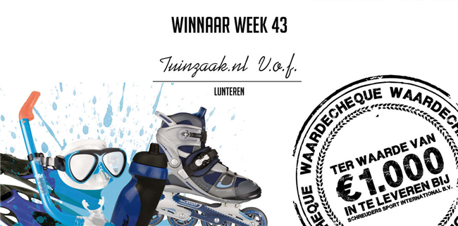 Winnaar PRE-SALE waardecheque week 43