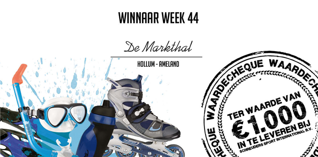 Winnaar PRE-SALE waardecheque week 44